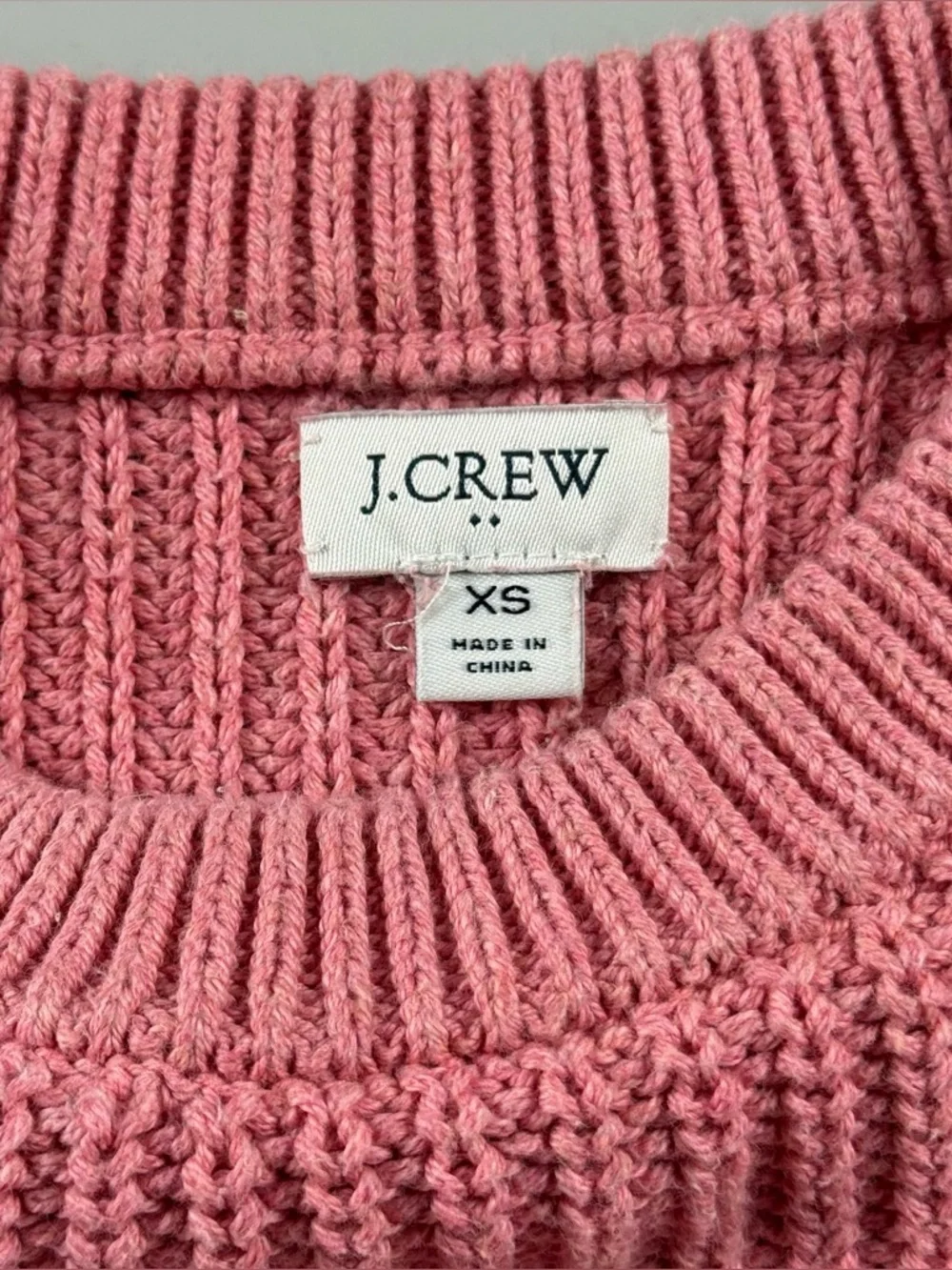 J.Crew Factory Balloon Sleeve Sweater Pink Knit Cotton XS Preppy